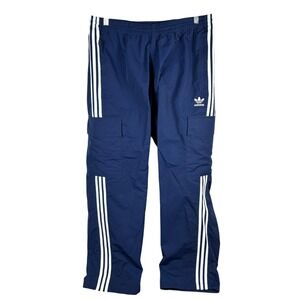Adidas Originals‎ 3 Stripe Cargo Pants Track Mens XS Navy Blue/White HR3362 NEW